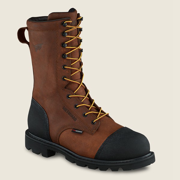 Safety Støvler Herre - Red Wing Truwelt - 10-Inch Waterproof Toe Metguard - Brune/Sort - JWFQXY-168